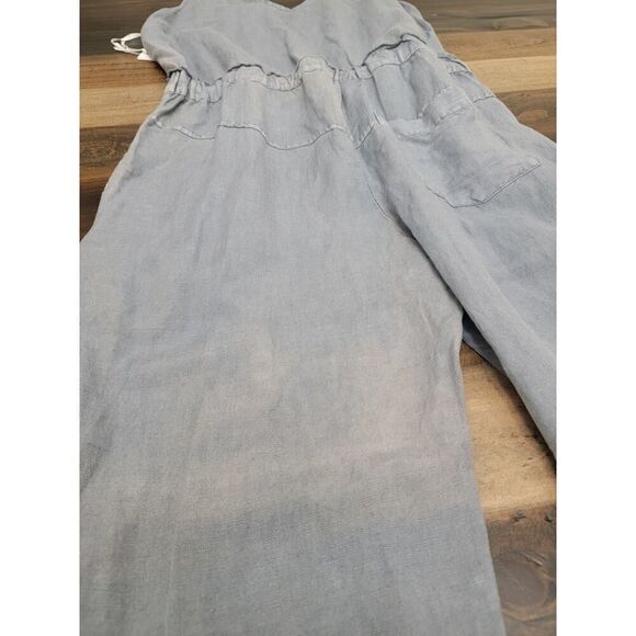 Young Fabulous & Broke Alex Linen Rayon Jumpsuit Solid Gray Drawstring Size S - Picture 11 of 12